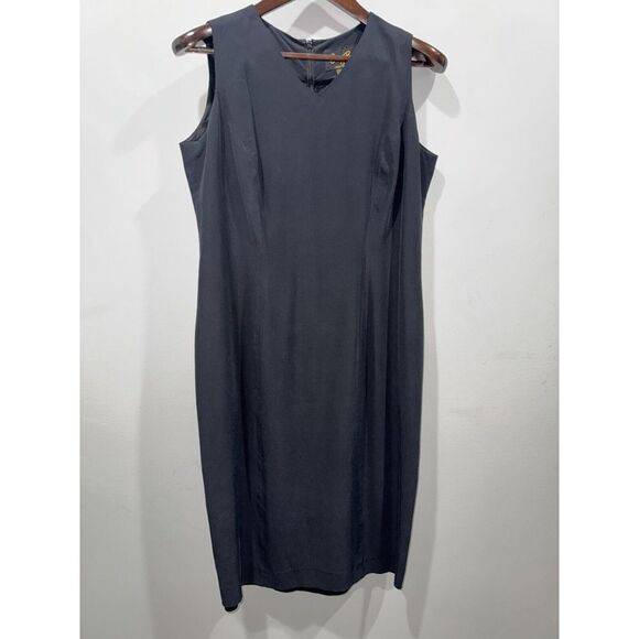Corey B. New York Dress Womens Size 14‎ Below Knee Sleeveless 100% Silk VTG - Picture 1 of 6